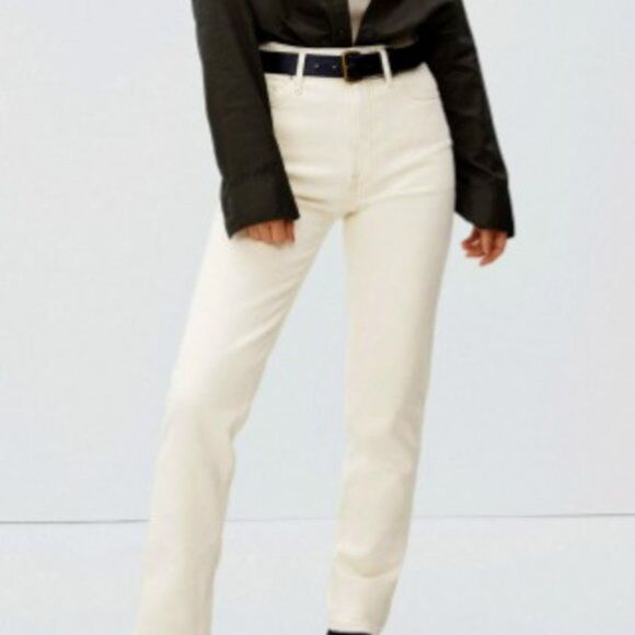 Everlane The Original Cheeky Jean in Cream Size 25 Regular 28" Inseam Women - Picture 1 of 7